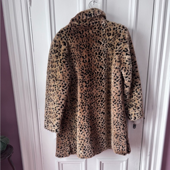 Women’s Vintage Penmans Leopard Print Faux Fur Clip Front Lined Pockets Coat S - Picture 6 of 16